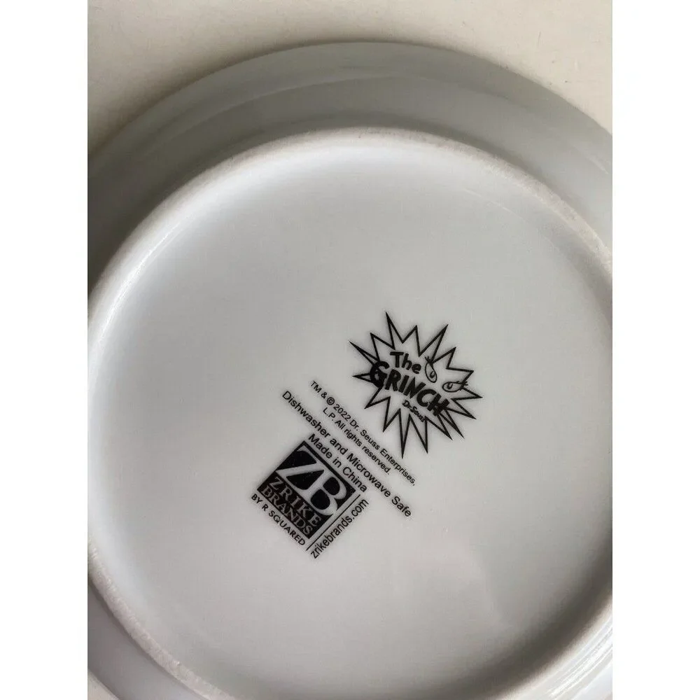 Dr Seuss The Grinch 65th Anniversary Set 4 Christmas Appetizer Plates Holiday 6”